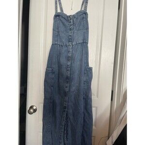 Anthropologie Pilcro Denim Bustier Size 12- Buttons Zipper Pockets